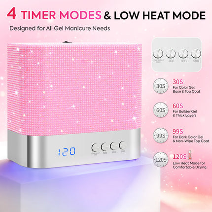DianaBeauty 168W UV LED Nail Lamp Professional 36LEDS Nail Dryer With 4 Timer Settings UV Cabin Manicure Light For Nails Salon