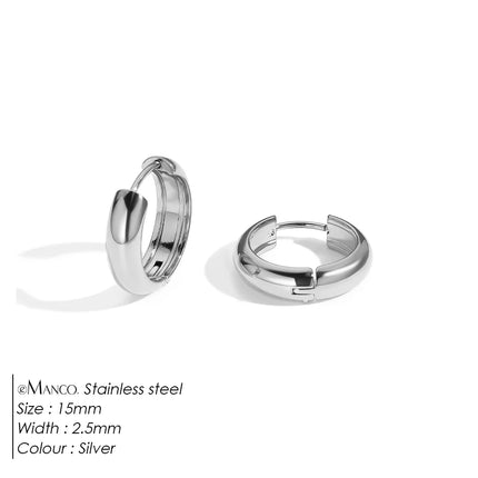 EManco Stainless Steel Ear Hoop Earrings Women Earrings Men Punk Hiphop Gift Fashion Jewelry Piercing Accessories