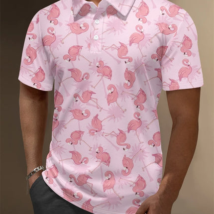 2025 New 3d Print Flamingo Graphic Polo Shirts For Men Women Short Sleeve Golf Shirts Fashion Street Polo Shirt Hawaiian Tops