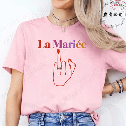 French Girls Single Farewell Women Tees: Future Bride Team Bride Tops, Female Clothing for Bachelorette EVJF Party T-shirts D002