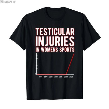 Testicular Injuries in Womens Sports Unwearable Aduld Humor T-shirt For Men Women 100% Cotton T Shirts Short Sleeve Tops P817