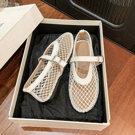 2026 Summer Mary Jane Shoes Fashion Women Low Heel Flat Shoes Pumps Comfort Ballet Flats  Ladies Buckle Shoes Big Size 36-42