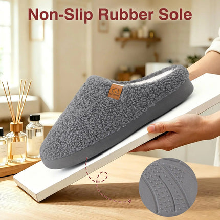 Shevalues Fur Lining Women's Slippers Curly Fleece House Shoes Fuzzy Comfy Warm Bedroom Slides Memory Foam Soft Sole Slippers