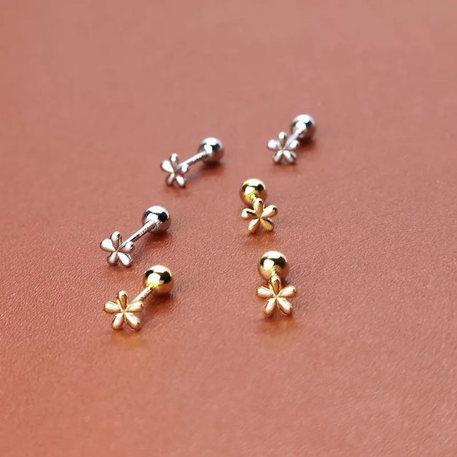 EVSIPOL Tiny Stainless Steel Screw Back Flower Stud Earrings for Women Girls Simple Cute Cartilage - product image 2