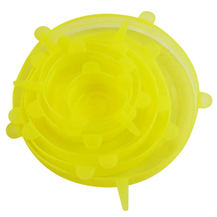 6Pcs Food Grade Silicone Preservation Cover Reusable Airtight Food Universal Dish Stretch Round Lids For Kitchen Accessories