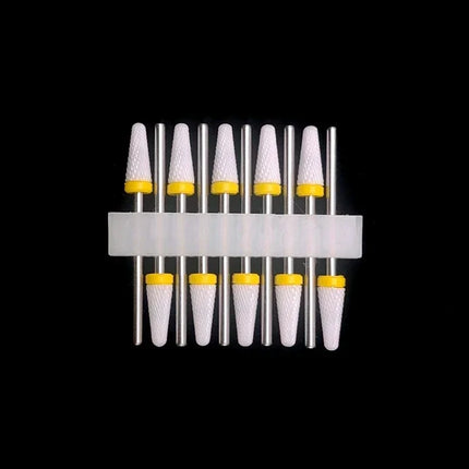 10 Ceramic Drill Bits, Milling Cutters, Rotating Nail Polish Grinding Machine Accessories, Overflow Removal Tool Accessories