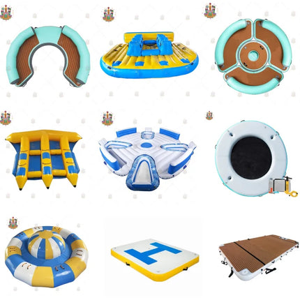 400cm Inflatable PVC Thickened Inflatable 6 Person Island Floating Bed Inflatable Yacht Floating Boat For Water Sports