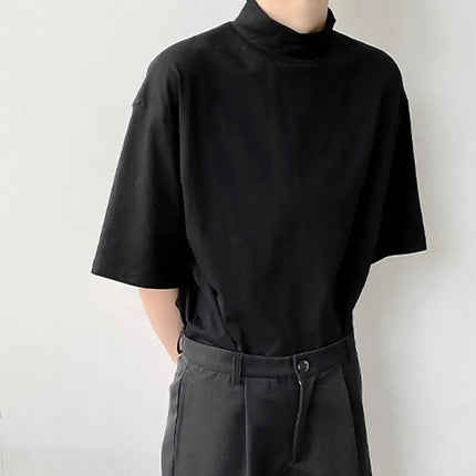Men Half-high Collar T-shirt Half-sleeve Bottoming Shirt for Men Men's Stand Collar Half Sleeve Summer T-shirt Casual for A