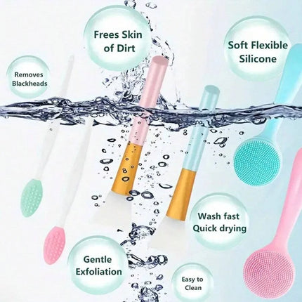 1/3/6Pcs Silicone Facial Cleansing Brushes Set - Gentle Exfoliating, Deep Cleaning, Makeup Remover, Blackhead Removal