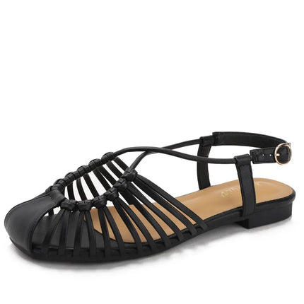 Women Flat Sandals Summer Narrow Band Roman Shoes Casual Plus Size Brand Designer Banquet Beach Gladiator Sandalias Zapato