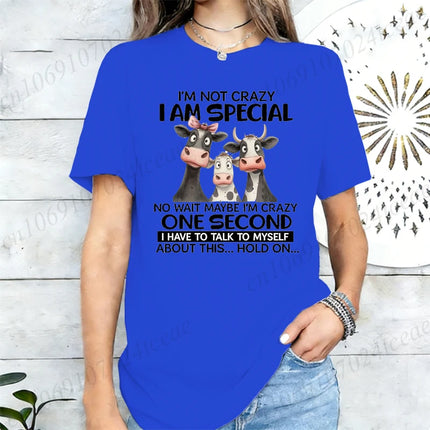 I'm Not Crazy I'm Special Graphic T Shirt for Women Vintage Clothing Hip Hop Streetwear Short Sleeve O Neck Casual T-Shirt Tops