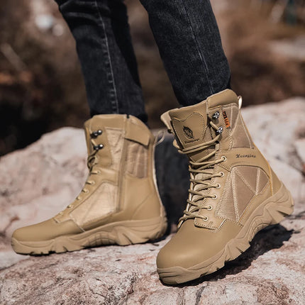 High-Top Anti-Smashing Work Boots Outdoor Waterproof Safety Shoes Steel Toe Non Slip Men's Boots Fashion Protective Men Shoes