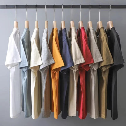 American 230g Heavy Cotton Short-sleeved T-shirt Men's and Women's Shoulder Pure White Bottoming Shirt 2025 New Clothes Summer