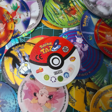 10-90Pcs 3D Flip Pokemon ZA Mega Evolution Tazos Complete Set Lenticular Round Pogs Eco Plastic 4cm Anime Collectible Game Cards