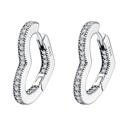 925 Sterling Silver Star Moon Heart Shape Earrings Jewelry Versatile Hoop Earrings For Women Jewelry Fine Birthday Party Gifts