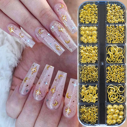1 Box Half Round Flatback Nail Rhinestones Multi Size Gold& Silver Metal Pearls Caviar Nail Art Decorations Flat Back Gold Beads