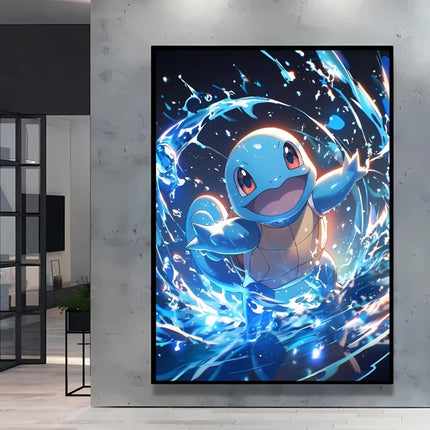 Japanese Anime Canvas Paintings Pokemon Pikachu Poster Cartoon Character Picture Bright and Clear Colors High Quality Home Decor