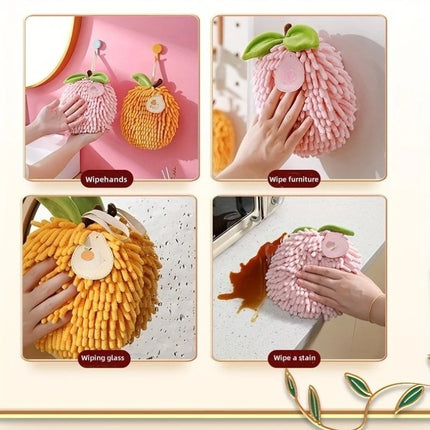 Soft Cute Absorbent Hand Towel, Hanging Kitchen Bathroom Thickened Hand Towel Cloth