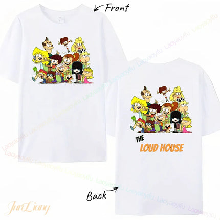 Loud House Japanese Anime Cartoon Print Tee-shirt Short Sleeve Kawaii Funko Harajuku Style Funny Cool Fashion T-Shirt