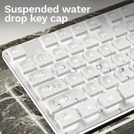 EWEADN V3 wireless Silent Office keyboard and mouse set,104 Keys Full Size with Pudding Keycaps, for Games and - product imag