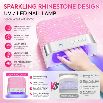 DianaBeauty 168W UV LED Nail Lamp Professional 36LEDS Nail Dryer With 4 Timer Settings UV Cabin Manicure Light For Nails Salon