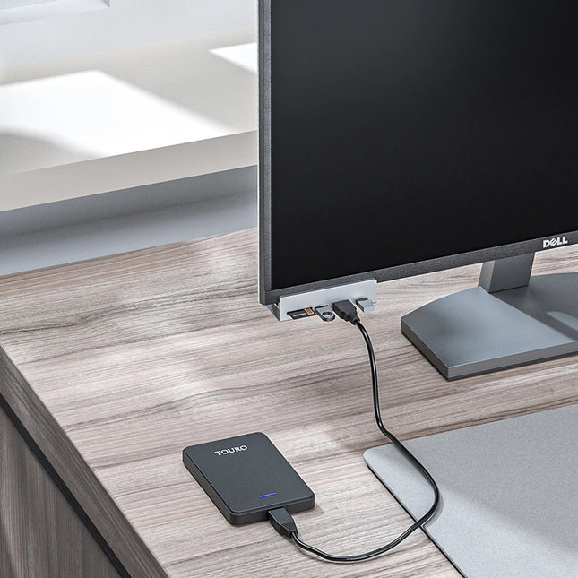 Aluminium Typ C 4-Port USB 3.0 HUB Handyhalter SD TF USB-Speicherkartenleser DC-Stromadapter Splitter Mehrfach-Dockingstation