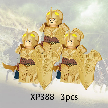3pcs Lord Rings Elves Orcs Army Dwarf Rohan Mini Action Toy Figures Building Blocks Assembly Toys for Kids Birthday Gift
