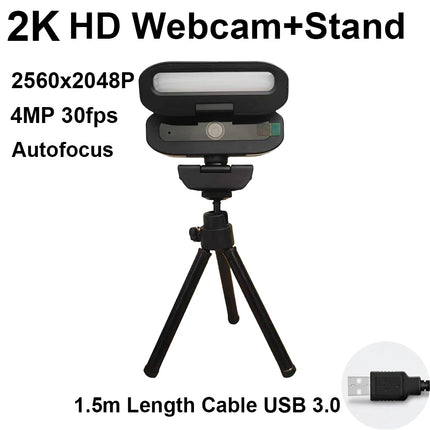 Full 4K HD Webcam LED Fill Light for Live Webcast Meeting Gamer Camera Privacy Cover USB 3.0 Compatible Plug Work Auto Focus