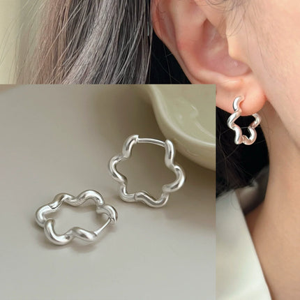 VENTFILLE 925 Sterling Silver Black Agate Rotund Earrings For Women Girl Originality Design Korean Jewelry Party Gifts Dropship