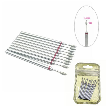 10pcs Nail Milling Cutter Set Diamond Stone Electric Manicure Drills Nail Drill Cuticle Clean Bits Burr Accessories Nail Art