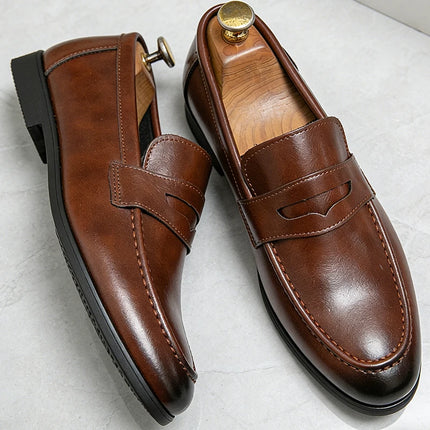 Men Casual Leather Shoes Dress Leather Loafers Men Classic Casual Business Shoes Trend Formal Party Social Leather Shoes Male
