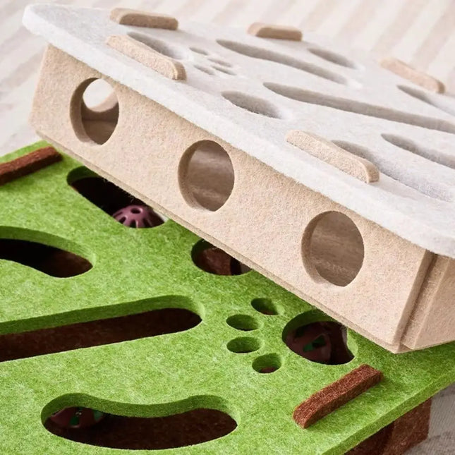 Cat Scratching Posts For Indoor Cat Puzzle Toy Felt Puzzle Box Cat Exercise Toy with Ball Kitten - product image 2