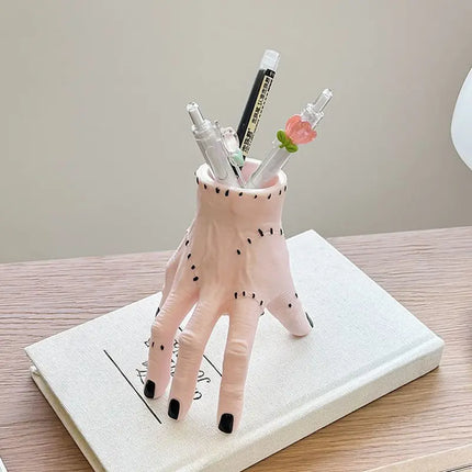 Adams Palm Broken Hand Ornament on Halloween. Garden Decoration Astor's Hand Fleshy Potted Basin Scary Palm Pen Holder Storage