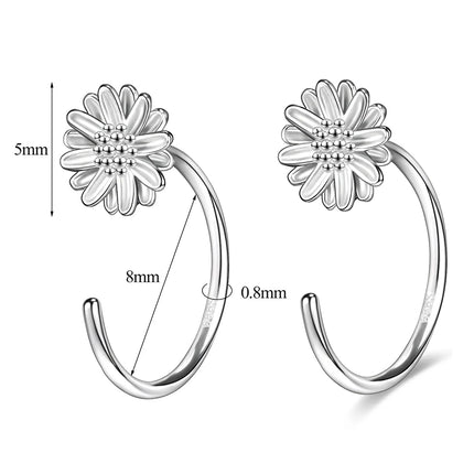 ZEMO 20G 2PCS 999 Sliver Hoop Earring Gold Plated Heart Round Ear Hoop Zircon Opening Huggies Piercings Girls Cute Circle Rings