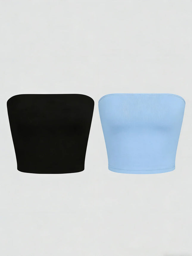 Two Women's Strapless Blouses, Sleeveless Backless Halter-Neck Summer Sexy Short-Sleeved Blouses - product image 5