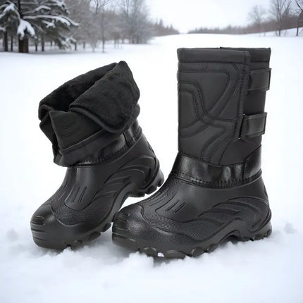 Large size snow boots, cold resistant and warm men's boots, waterproof and non slip long boots with thick velvet and comfortable