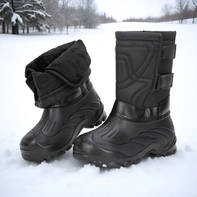 Large size snow boots, cold resistant and warm men's boots, waterproof and non slip long boots with thick velvet and comfortable