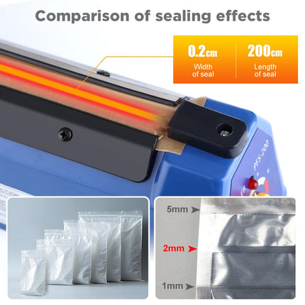 200mm 110/220V Heat Seal Machine Household Impulse Vacuum & Power Suction Food Meat Plastic Bag Sealer Kitchen Fruit Storage