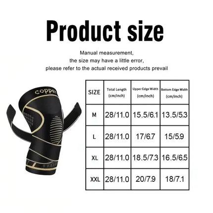 Copper Knee Braces with Strap for Knee Pain Women and Men, Knee Compression Sleeve for Arthritis, ACL, Meniscus Tear