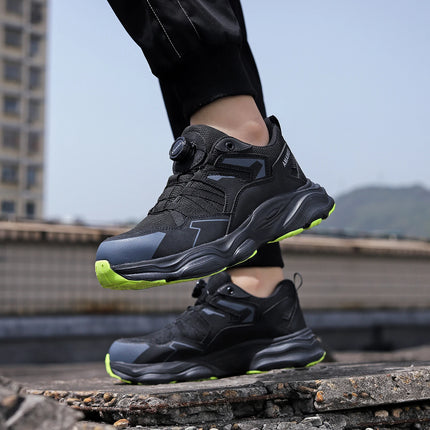 Rotating Button Steel Toe Safety Shoes for Men Lightweight Work Sneakers Puncture Proof Work Shoes Coustruction Safety Shoes