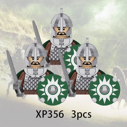 3pcs Lord Rings Elves Orcs Army Dwarf Rohan Mini Action Toy Figures Building Blocks Assembly Toys for Kids Birthday Gift