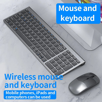 2.4G Wireless & Bluetooth Keyboard Mouse Set Rechargeable Ultra-thin Computer Office Gaming Silent Slim Keyboard - product im
