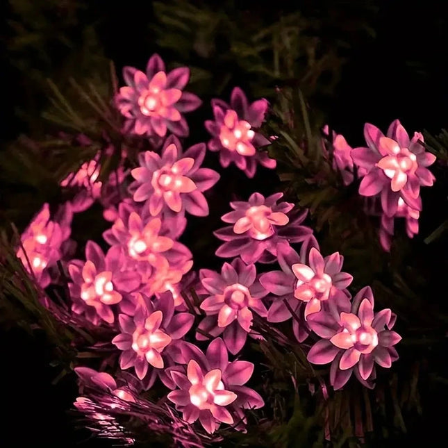 5-12m Led Solar String Lotus Sakura Flower Cherry Flower Lights LED Outdoor Waterproof Festival Garden - product image 2