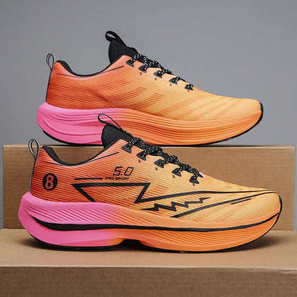 Brand Men's Carbon Plate Running Shoes Soft Cushion Shock Absorbing Sports Shoes Unisex Sneakers Light Anti-Slip Training Shoes