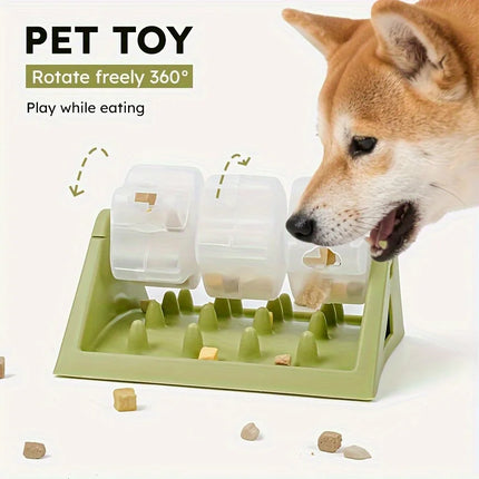 2026 New Cat Dog Pet Puzzle Feeder Snack Slow Food Dispenser Rotating Leaky Food Entertainment Toy Bite Resistant And Detachable