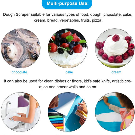Flexible Kitchen Scraper Dough Cutter Pastry Spatula Pizza Bread Cake Icing Fondant Baking Mixing Decoration Tool for Home Use