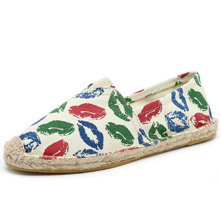 Grass Woven Linen Men's and Women's Handmade Stitching Fishing Shoes with A Casual Flat Bottom Anti Slip Fabric Design Platform