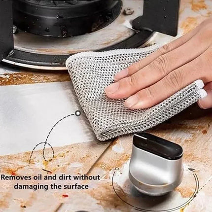 Rags For Kitchen Scrubber Wire Dishcloth Thickened Double-sided Metal Steel Cleaning Towel Pot Dish Washing Cloths - product