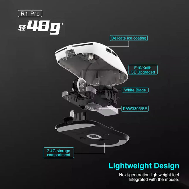 ATK VXE R1 Pro MAX Dragonfly R1 Bluetooth Gaming Maus PAW3395 2.4G kabellose E-Sports-Maus Wiederaufladbar Leicht Ergonomisch