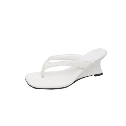 Designer Brand Wedge Heel Slipper Slides Women Clip Toe Flip Flops Narrow Sandals Shoes Casual Female Slipper Sandalia Mujer